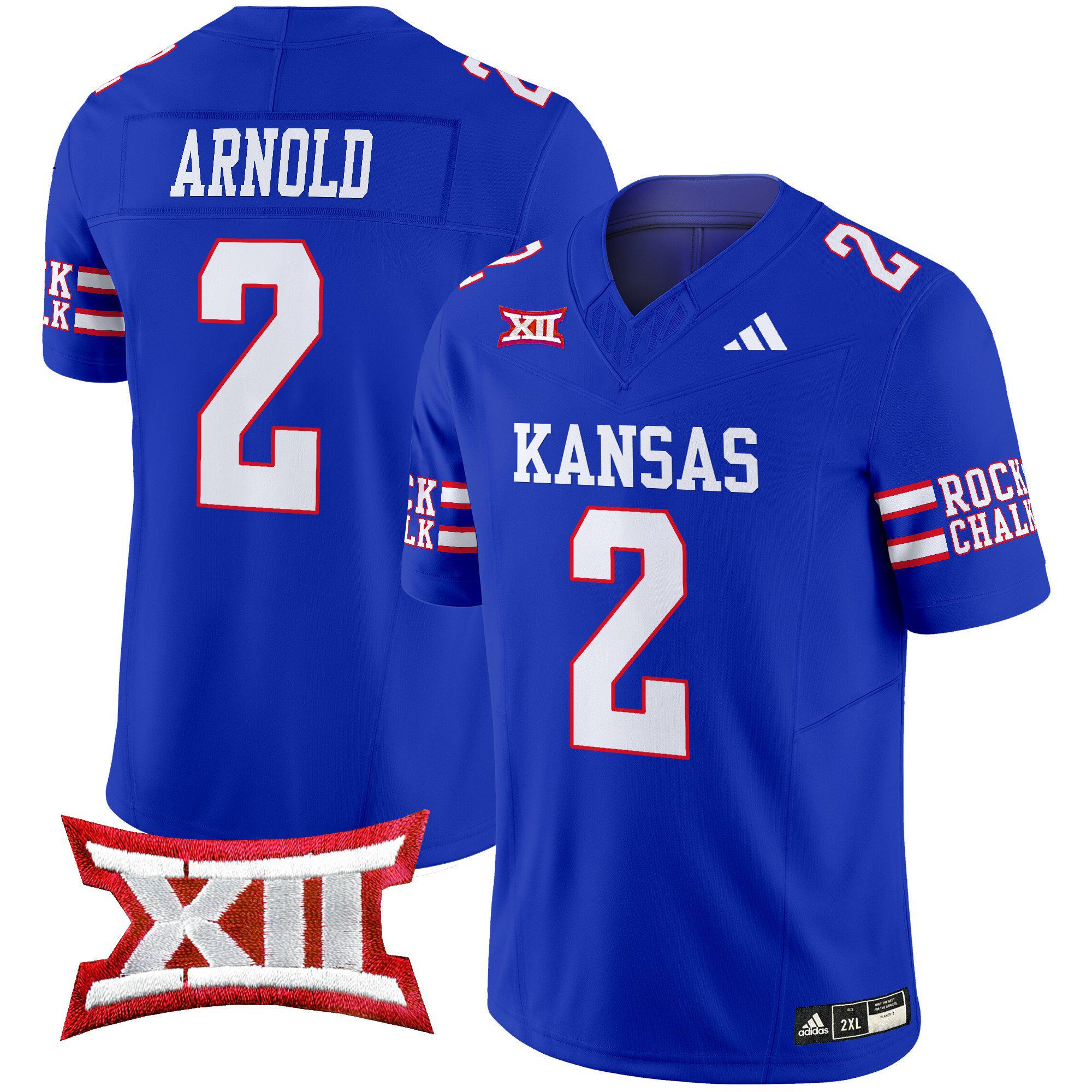 Men Kansas Jayhawks #2 Arnold Blue 2024 Vapor Limited NCAA Jersey